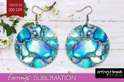 Pearl Round Earrings - Pearl Texture PNG Sublimation Product Image 1