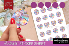 Pearl Round Sticker - Pearl Texture Printable Sticker Sheet Product Image 1