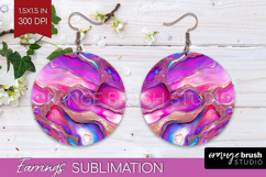 Pearl Round Earrings - Pearl Texture PNG Sublimation Product Image 1