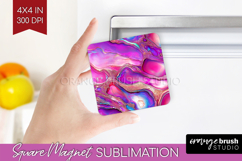 Pearl Magnet Sublimation - Pearl Texture Square Magnet PNG Product Image 1