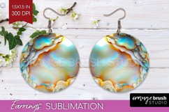 Pearl Round Earrings - Pearl Texture PNG Sublimation Product Image 1