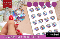 Pearl Round Sticker - Pearl Texture Printable Sticker Sheet Product Image 1