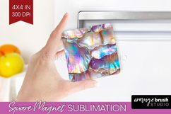 Pearl Magnet Sublimation - Pearl Texture Square Magnet PNG Product Image 1