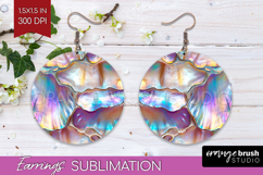 Pearl Round Earrings - Pearl Texture PNG Sublimation Product Image 1