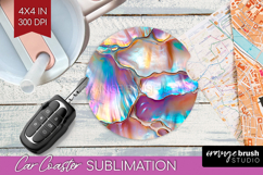 Pearl Car Coaster - Pearl Texture Coaster PNG Sublimation Product Image 1