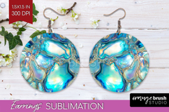 Pearl Round Earrings - Pearl Texture PNG Sublimation Product Image 1