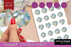 Pearl Round Sticker - Pearl Texture Printable Sticker Sheet Product Image 1