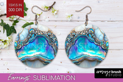 Pearl Round Earrings - Pearl Texture PNG Sublimation Product Image 1