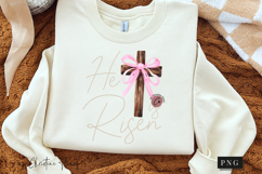 Coquette Pearl He Is Risen PNG Design | Christian Png Product Image 2