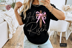 Coquette Pearl He Is Risen PNG Design | Christian Png Product Image 5