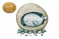Whimsical Whales Clipart - 4 PNG Files Product Image 3