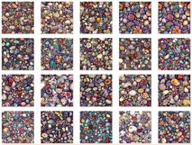Watercolor seamless patterns with colorful amusing pebbles Product Image 2