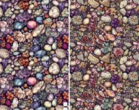 Watercolor seamless patterns with colorful amusing pebbles Product Image 5