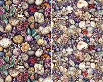 Watercolor seamless patterns with colorful amusing pebbles Product Image 7