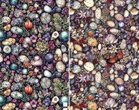 Watercolor seamless patterns with colorful amusing pebbles Product Image 8