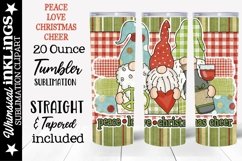 Peace Love Christmas Cheer-Tumbler Sublimation Clipart Product Image 1