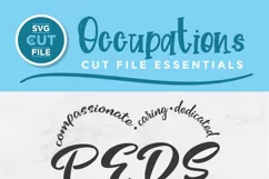 PEDS Nurse with Word Heart SVG for Cricut