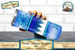 This is a peekaboo tumbler design sized to fit 20oz skinny tumblers, this is a seamless tumbler design that features a blue background and peekaboo snowflakes. 