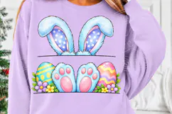 Peekaboo Easter Bunny Cute Bunny Ears & Easter Eggs PNG Product Image 5
