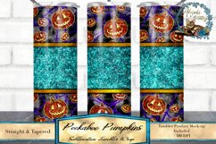 This is a peekaboo pumpkins sublimation design. sized to fit a 20oz skinny tumbler. 
