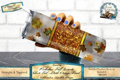 This is a peekaboo tumbler wrap for a sublimation tumbler with glitter fall leaves and silver foil.  