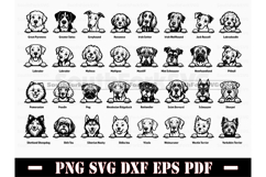 63 Peeking Dogs Mega Bundle SVG PNG DXF EPS PDF Product Image 2