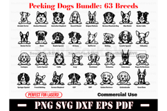 63 Peeking Dogs Mega Bundle SVG PNG DXF EPS PDF Product Image 1