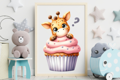 Watercolor Peeking Animals PNG Clipart Bundle Product Image 4