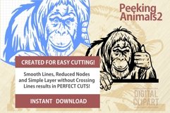 Peeking chameleon - Funny Peeking Animals SVG Vector File Product Image 3