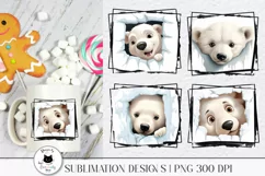 polar bears peeking png design collection
