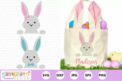 peeking bunny SVG on Easter basket