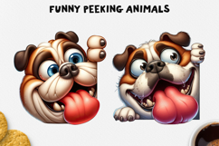 Funny Peeking Bulldog PNG Clipart Product Image 1