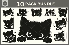 Peeking Cat SVG, Kitten SVG, Baby Cat SVG, Cute Cat Clipart Product Image 2