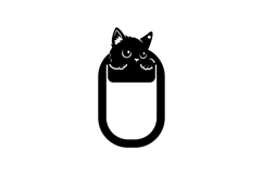 Paper Cut Peeking Cat Bookmark SVG Product Image 2