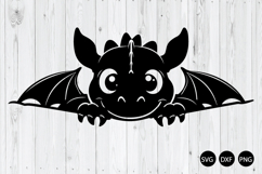 Peeking Cute Baby Dragon SVG, Dragon SVG, Animal SVG Product Image 1