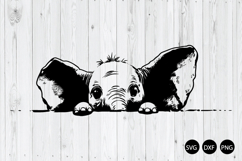 Peeking Cute Baby Elephant SVG, Elephant SVG, Africa Animal Product Image 1
