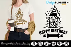 Dog Birthday, Peeking Dog, Dog Wearing Birthday Hat SVG Product Image 1