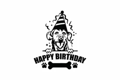 Dog Birthday, Peeking Dog, Dog Wearing Birthday Hat SVG Product Image 2