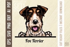 Fox Terrier - Peeking Dog Color SVG Pet Vector Portrait Product Image 1