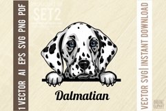 Dalmatian - Peeking Dog Color SVG Pet Vector Portrait Product Image 1