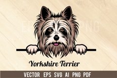 Yorkshire Terrier Peeking Dog, Head dog SVG color Vector Product Image 1
