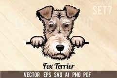Fox Terrier - Peeking Dog Colorful, Pet Portrait SVG Product Image 1