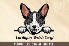 Cardigan Welsh Corgi - Peeking Dog Colorful, SVG Product Image 1