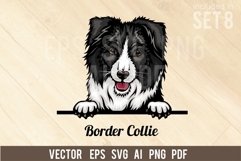 Border Collie - Peeking Dog Colorful, Pet Portrait SVG Product Image 1