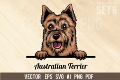 Australian Terrier - Peeking Dog Colorful, Pet Portrait SVG Product Image 1