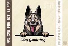 West Gothic Dog - Peeking Dog Colorful, Pet Portrait SVG Product Image 1