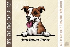 Jack Russell Terrier - Peeking Dog Colorful Pet Portrait SVG Product Image 1