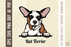 Rat Terrier - Peeking Dog Colorful, Pet Portrait SVG Product Image 1