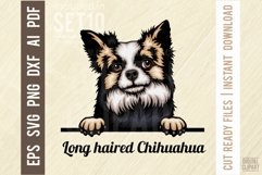 Long Haired Chihuahua Peeking Dog Colorful, Pet Portrait SVG Product Image 1