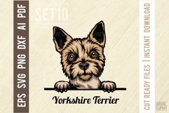 Yorkshire Terrier - Peeking Dog Colorful, Pet Portrait SVG Product Image 1